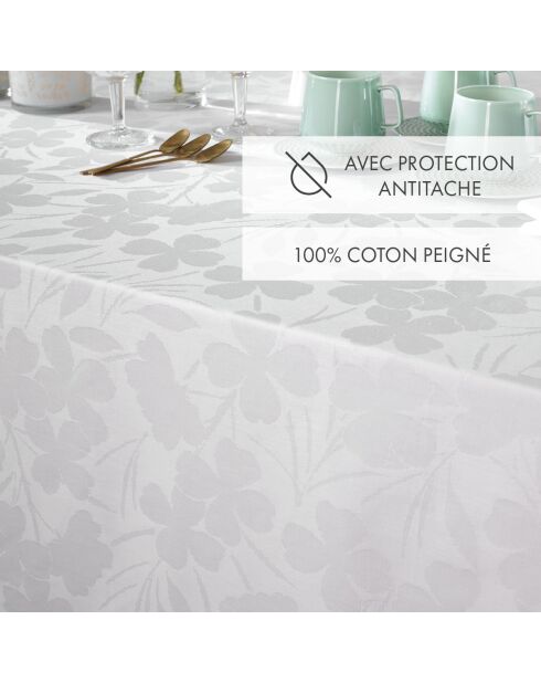 Mantel tejido blanco en jacquard Petit Chênes