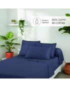 Set aus 2 Kissenbezügen aus Baumwollsatin Uni 1 Baratta blau 06 - 2x (50x70 cm)