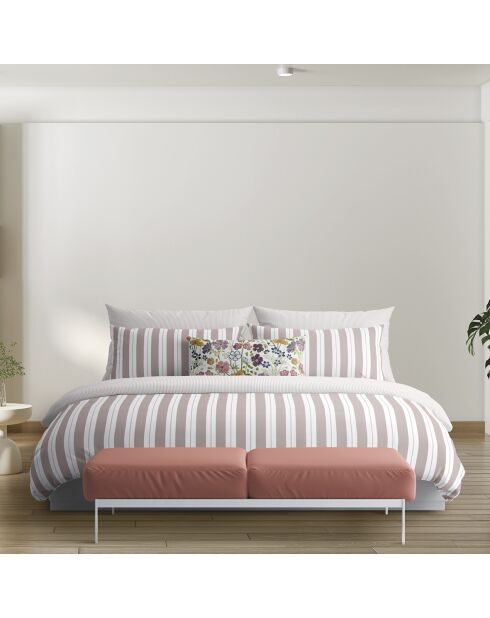 Juego de 2 fundas de almohada de satén de algodón Noémie old pink, 2 x 50 x 70 cm