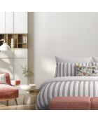 Juego de 2 fundas de almohada de satén de algodón Noémie old pink, 2 x 50 x 70 cm