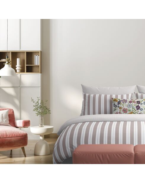Juego de 2 fundas de almohada de satén de algodón Noémie old pink, 2 x 50 x 70 cm