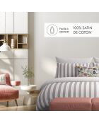 Juego de 2 fundas de almohada de satén de algodón Noémie old pink, 2 x 50 x 70 cm
