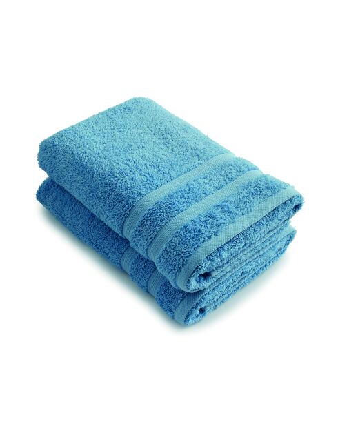 Set de 2 draps de bain bleu ciel - 70x140 cm