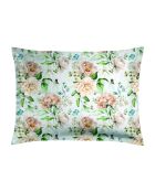 Set de 2 taies d'oreiller en satin de coton Jardin de Fleurs blanc - 50x70 cm
