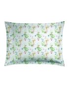 Set de 2 taies d'oreiller en satin de coton Jardin de Fleurs blanc - 50x70 cm