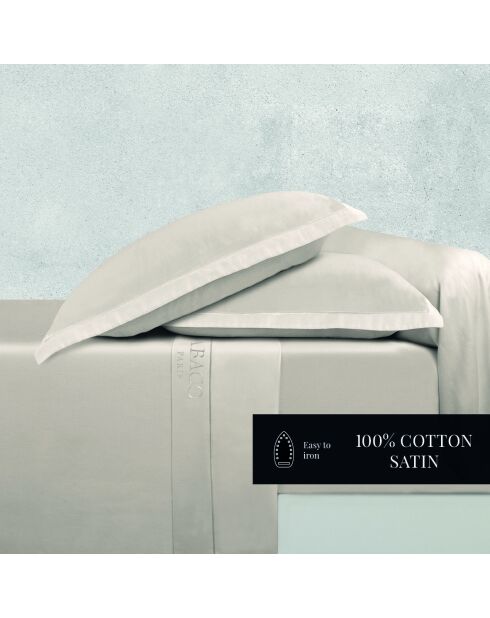 Lot de 2 taies d'oreiller satin de coton Uni 1 baratta taupe 05