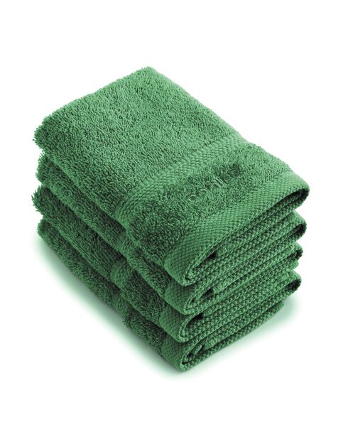 Set van 4 flesjes groene gastenservetten - 30 cm