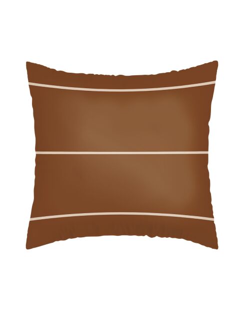 Set de 2 taies d'oreiller en satin de coton Camille brun - 2x(63x63 cm)
