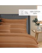 Set de 2 taies d'oreiller en satin de coton Camille brun - 2x(63x63 cm)
