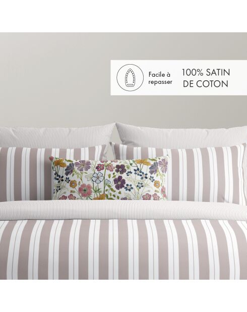 Juego de 2 fundas de almohada de satén de algodón Noémie old pink, 2 veces (63 x 63 cm)