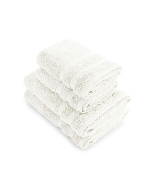 Set de 2 serviettes et 2 draps de bain blanc - 2x(50x100 cm) + 2x(70x140 cm)