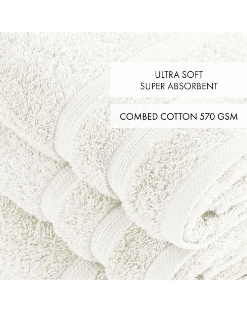 Set de 2 serviettes et 2 draps de bain blanc - 2x(50x100 cm) + 2x(70x140 cm)