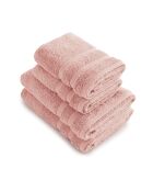 Set van 2 handdoeken en 2 badlakens zalmroze - 2x (50x100 cm) + 2x (70x140 cm)