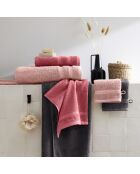 Set van 2 handdoeken en 2 badlakens zalmroze - 2x (50x100 cm) + 2x (70x140 cm)