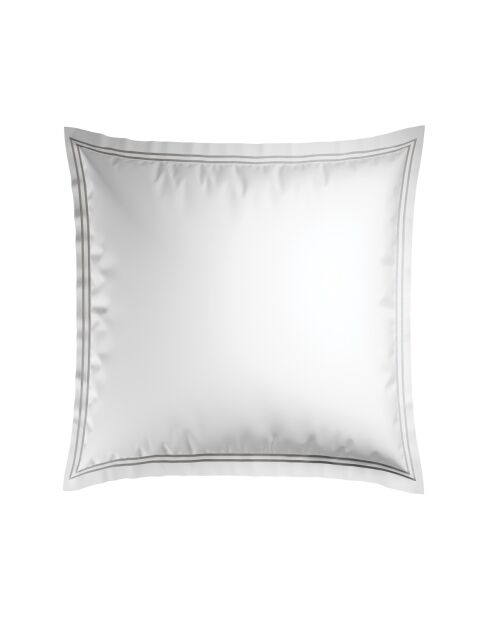 Set de 2 taies d'oreiller en satin de coton Nice gris/blanc - 63x63 cm