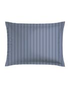Set de 2 taies d'oreiller en satin de coton rayure tissé dobby Jacquard bleu - 50x70 cm