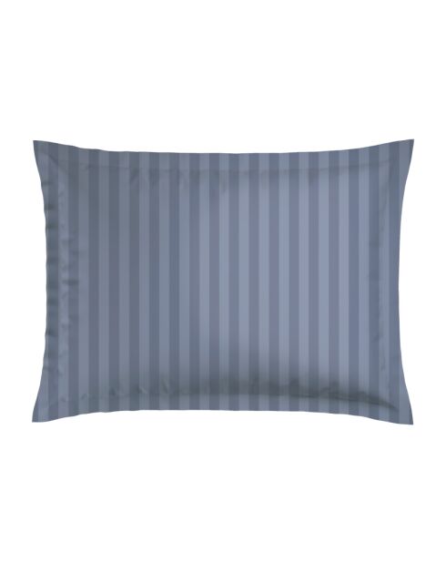 Set de 2 taies d'oreiller en satin de coton rayure tissé dobby Jacquard bleu - 50x70 cm