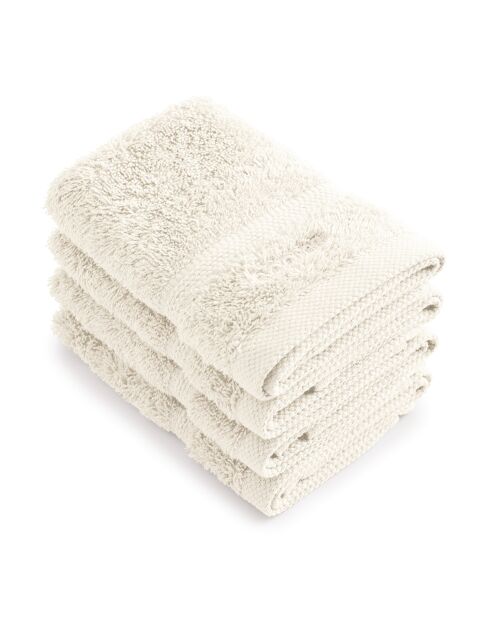 Set de 4 serviettes d'invités ivoire - 30 cm