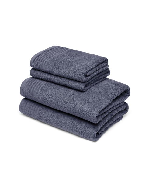 Asciugamano + telo da bagno in cotone pettinato LT Ecume blu grigio - 2x (50x100 cm) + 2x (70x140 cm)