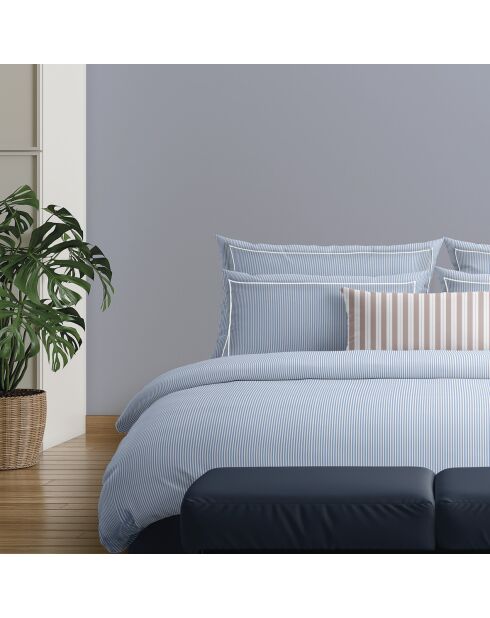 Set de 2 taies d'oreiller en coton percale Nantes bleu clair - 2x(50x70 cm)