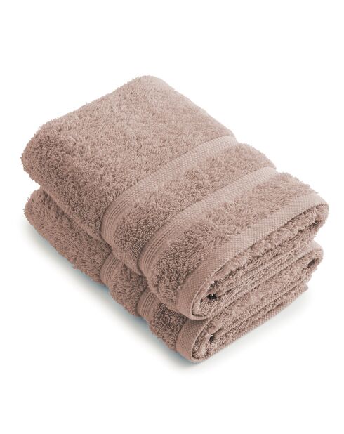 Set de 2 serviettes taupe - 50x100 cm