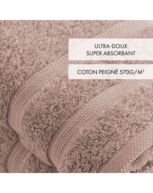 Set de 2 serviettes taupe - 50x100 cm