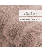Set de 2 serviettes taupe - 50x100 cm
