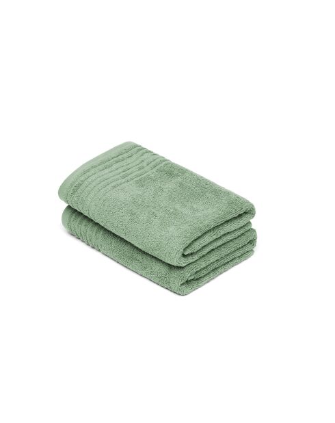 Set di 2 asciugamani in cotone pettinato LT Ecume verde salvia - 2x (45x45 cm)