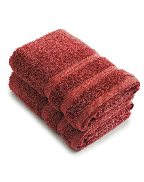 Set de 2 serviettes terracotta - 50x100 cm