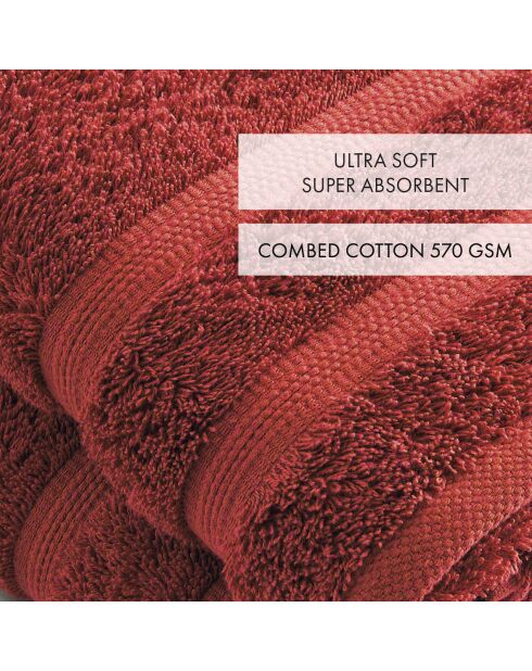 Set de 2 serviettes terracotta - 50x100 cm