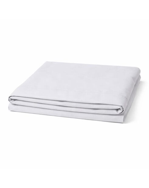Drap plat en percale de coton uni platinium