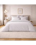 Drap plat en percale de coton uni platinium