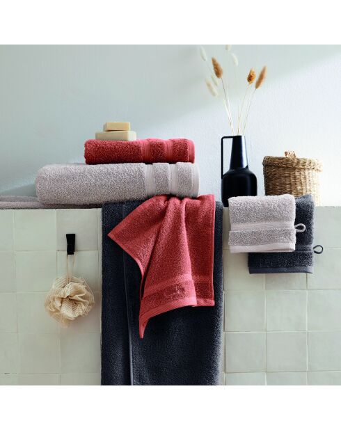 Set de 2 draps de bain terracotta - 70x140 cm