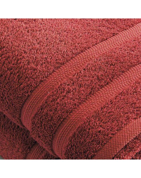 Set de 2 draps de bain terracotta - 70x140 cm