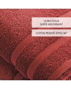 Set de 2 draps de bain terracotta - 70x140 cm