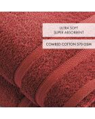 Set de 2 draps de bain terracotta - 70x140 cm