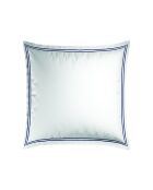 Set de 2 fundas de almohada de satén de algodón Annecy azul oscuro/blanco