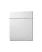 Drap plat en satin de coton Nice gris/blanc