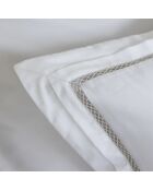 Drap housse en satin brodé Dolly blanc