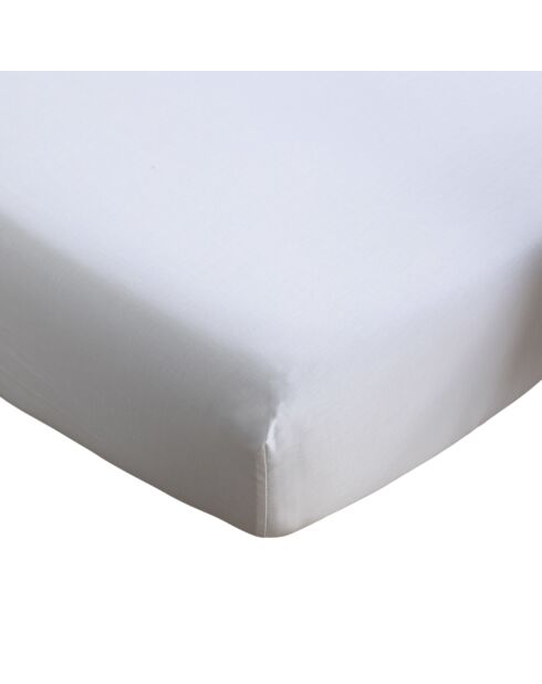 Drap housse en satin brodé Dolly blanc