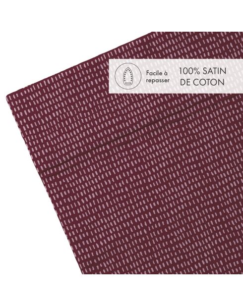 Burgundy Dotty laken van katoensatijn - 240x300 cm