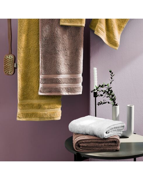 Set de 2 serviettes et 2 draps de bain taupe - 2x(50x100 cm) + 2x(70x140 cm)