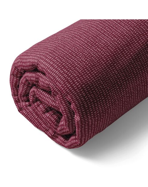Drap-housse en satin de coton Dotty bordeaux
