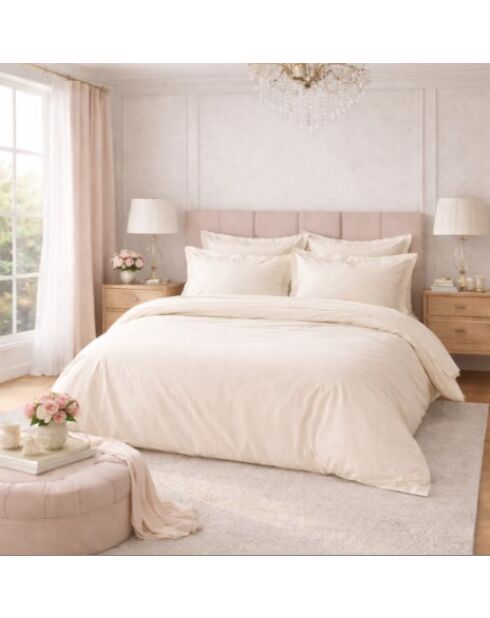 Drap housse en percale de coton uni naturel