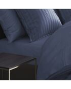 Drap-housse en satin de coton Uni bleu foncé
