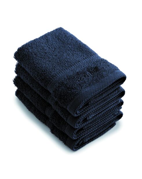 Set de 4 serviettes d'invitées bleu marine - 30 cm