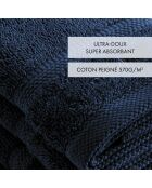 Set de 4 serviettes d'invitées bleu marine - 30 cm
