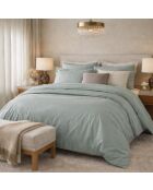 Drap housse en percale de coton uni horizon