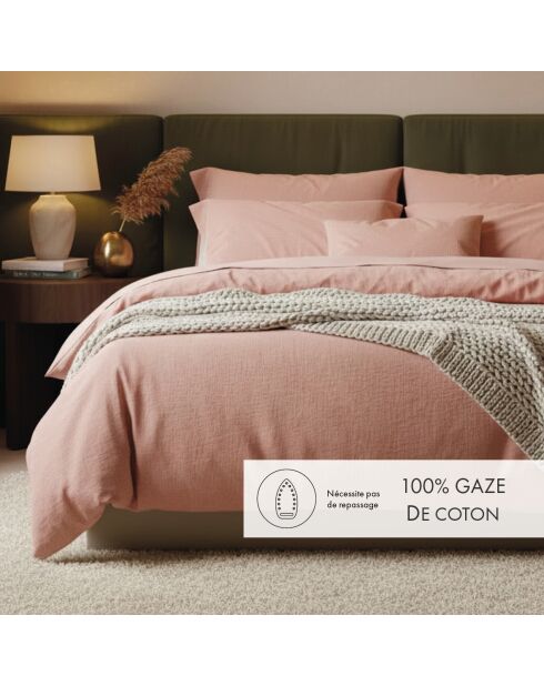 Kissenbezug Uni aus Baumwolle, rosa, 06 - 2 x (63 x 63 cm)