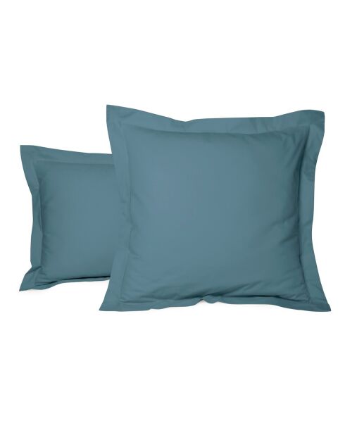 Taie d'oreiller rectangle en percale de coton uni céladon - 50x70cm